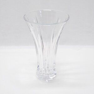 DePlomb Lead Crystal Vase Flared Shape Vertical Cut Design Elegant Craftsmanship
